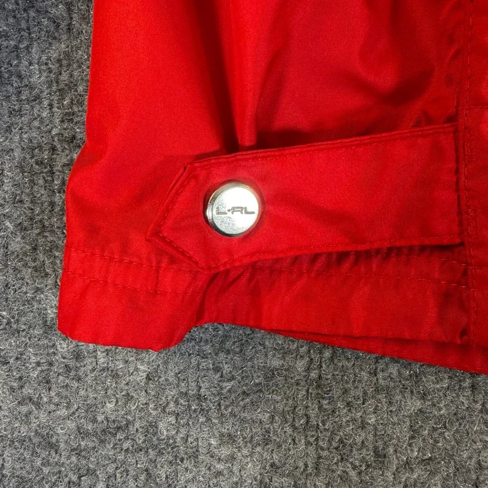 Lauren Active Ralph Lauren Red Windbreaker Womens Large Full Zip Crest #3230